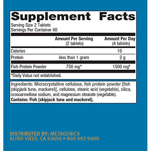 Metagenics Vasotensin Fish Protein Powder Supplement to Help Support Healthy Blood Pressure Levels - 120 Tablets