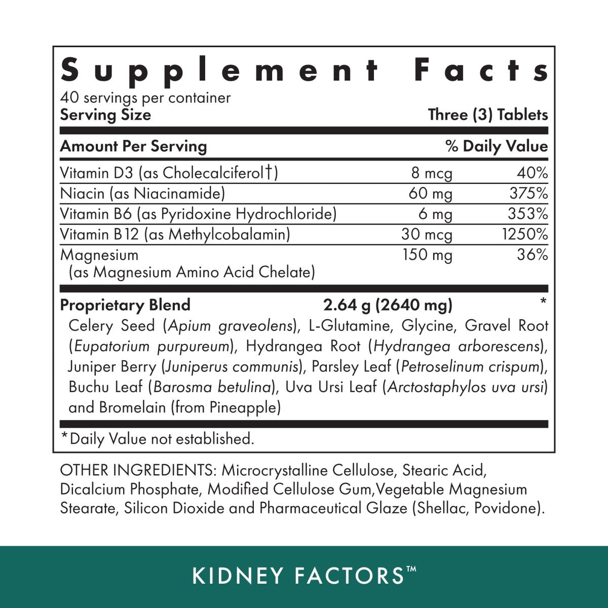Michael's Naturopathic Programs - Kidney Factors Cleansing Support - 120 Vegetarian Tablets