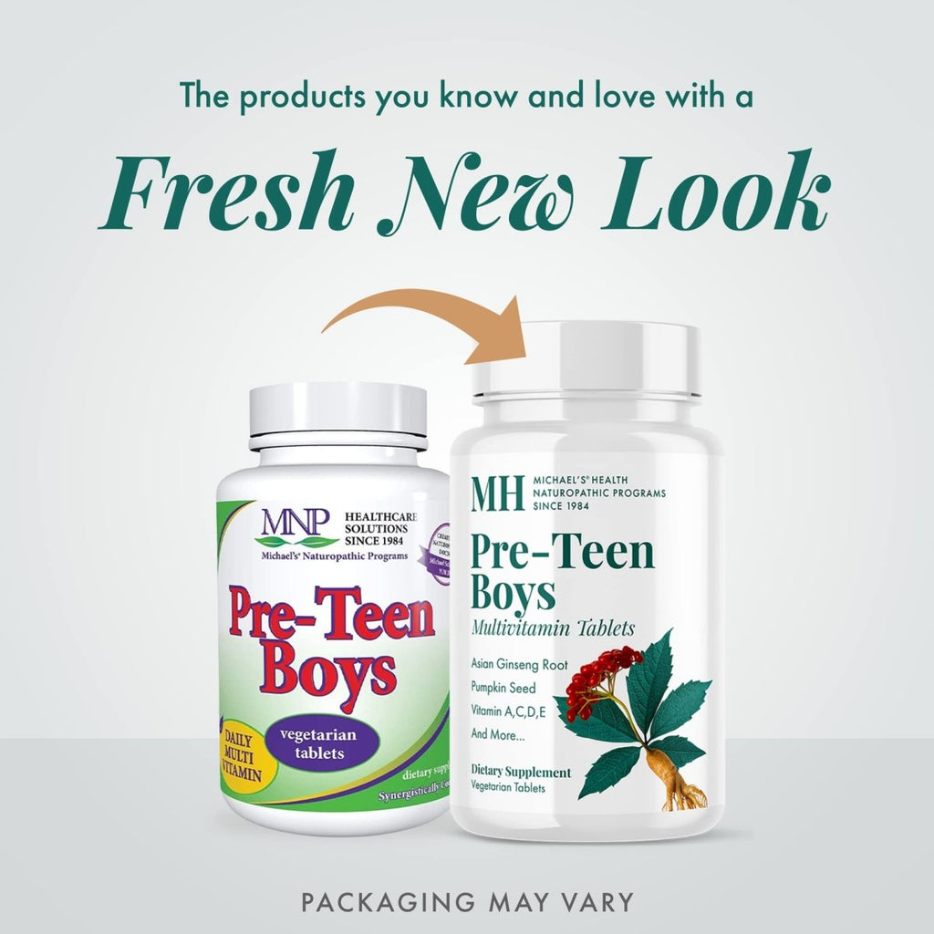 Michael's Naturopathic Programs - Pre-Teen Boys Daily Multi-Vitamin - 60 Vegetarian Tablets