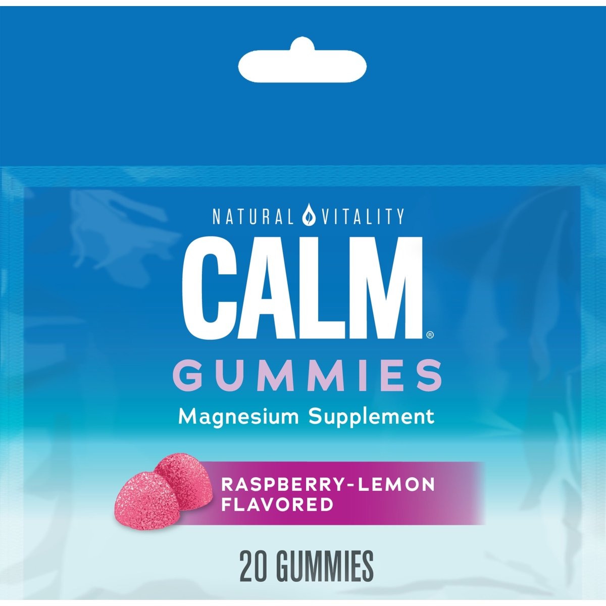Natural Vitality Calm Gummies Raspberry Lemon 20 Gummies
