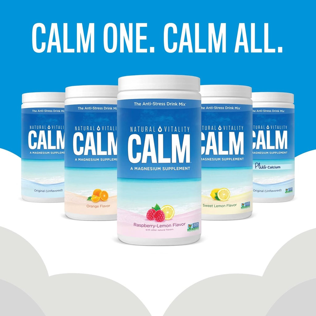 Natural Vitality Calm, Magnesium Supplement, Anti-Stress Drink Mix Powder, Original, Watermelon - 8 Ounce