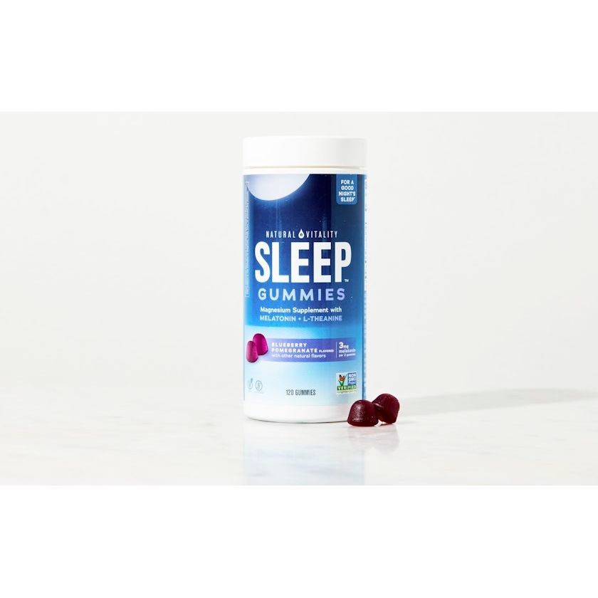 Natural Vitality Calm Sleep Gummies Blueberry Pomegranate 120 Count