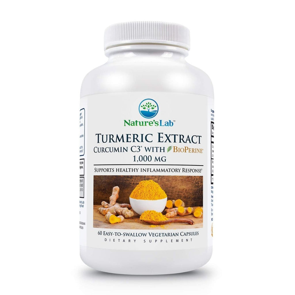 Nature's Lab - Turmeric Extract Curcumin C3 with BioPerine 1000 mg. - 60 Capsules