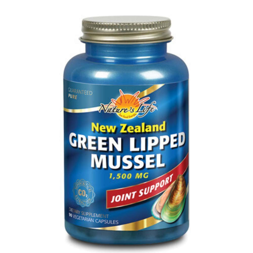 Nature's Life - New Zealand Green Lipped Mussel Joint Support 1500 mg. - 90 Vegetarian Capsules