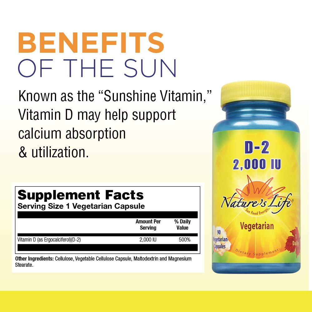 Nature's Life Vitamin D-2 2000 IU 90 Vcaps