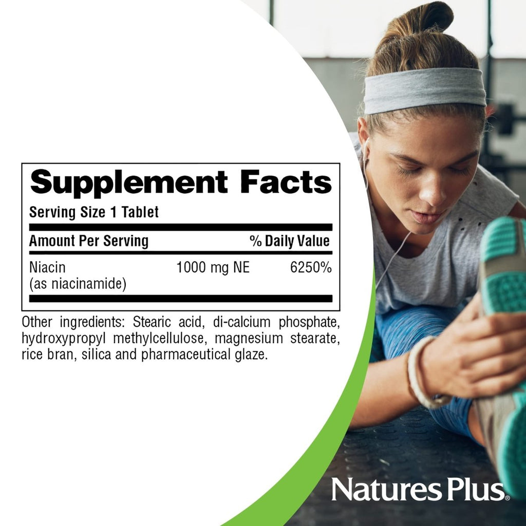 Natures Plus - Niacinamide Sustained Release 1000 mg. - 90 Tablets