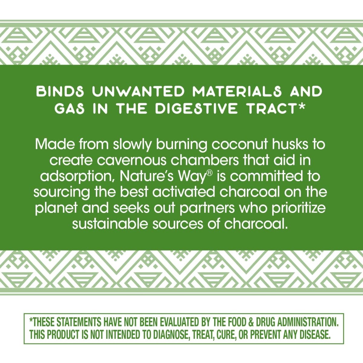 Nature's Way Activated Charcoal, Binds Unwanted Materials and Gas*, 560mg per Serving, 360 Capsules