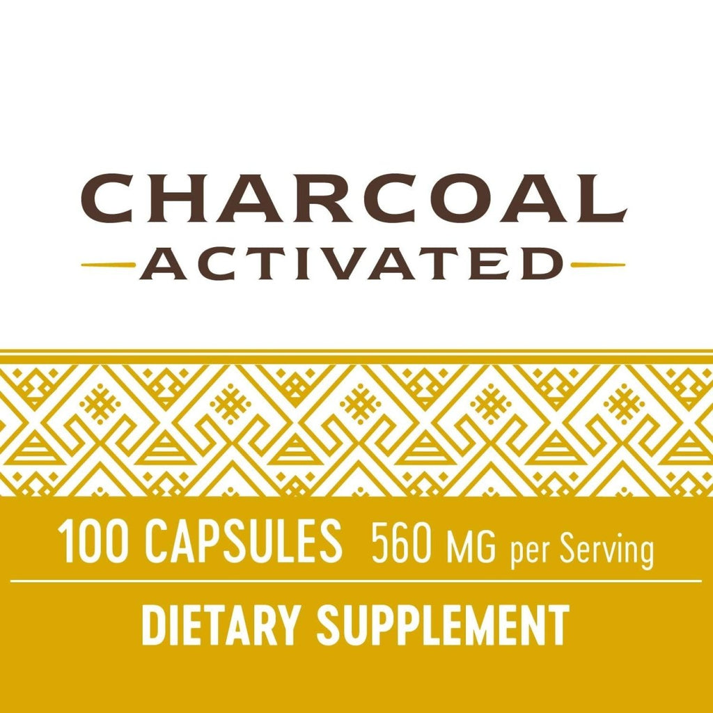 Nature's Way Activated Charcoal Supplement Gluten-Free 100 Capsules