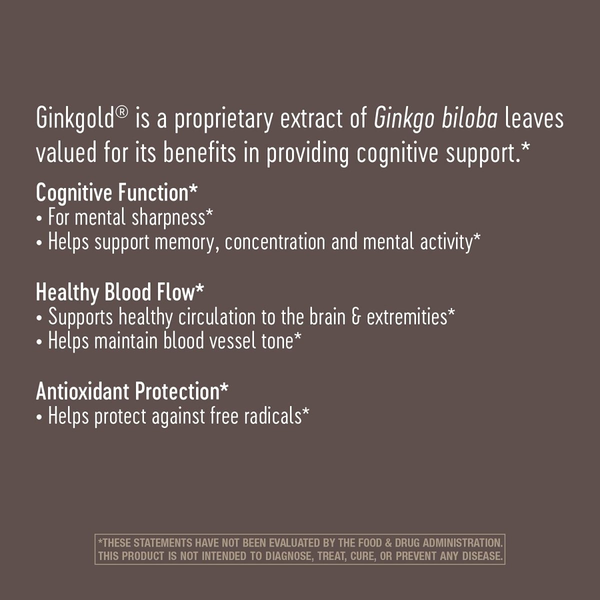 Nature's Way Advanced Ginkgold Extract - Cognitive and Memory Support* - 50 Tablets