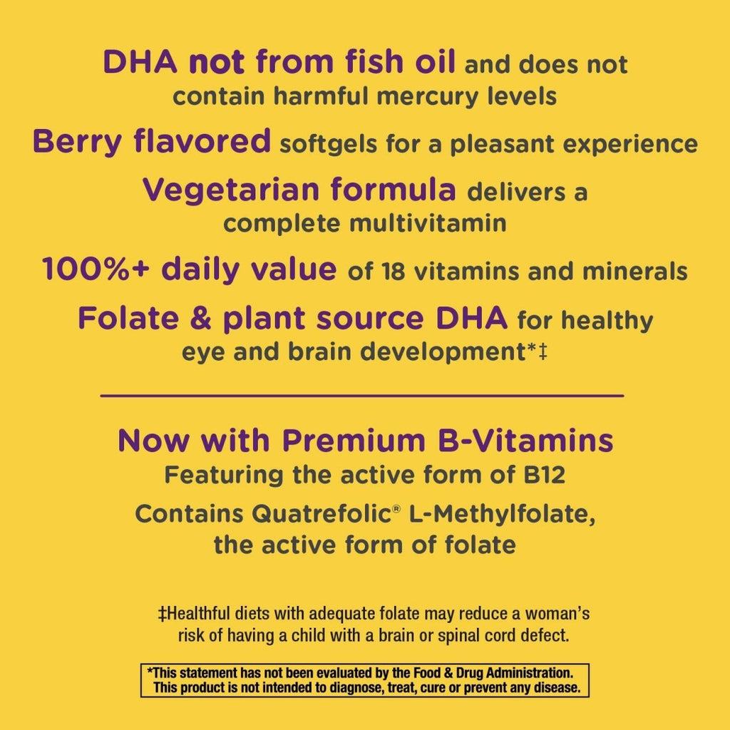 Nature's Way Alive! Complete Premium Prenatal Multivitamin for Women, Healthy Eye and Brain Development*, 60 Vegetarian Softgels