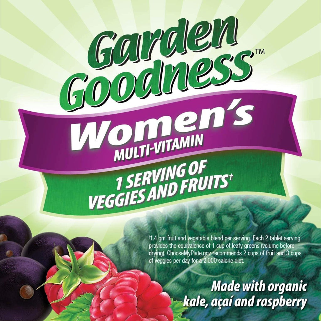 Nature's Way Alive! Garden Goodness Multivitamin for Women, 1 Serving Veggies & Fruits**, with Organic Kale, High Potency B-Vitamins, 60 Tablets