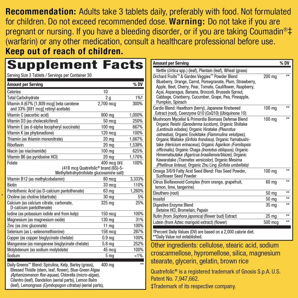 Nature's Way Alive! Max3 Potency Multivitamin, Support Daily Energy Metabolism*, No Added Iron, 90 Tablets