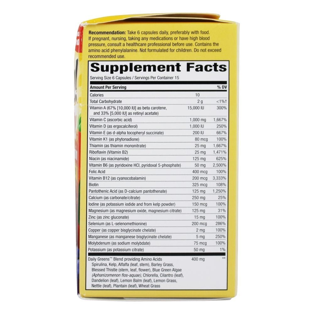 Nature's Way Alive! Max6 Potency Daily Multi No iron 15092 90 cap