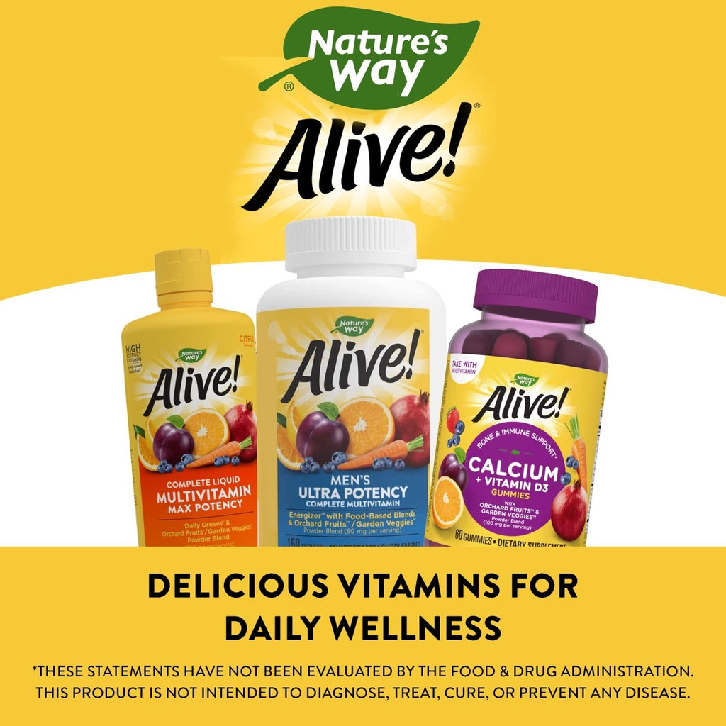 Nature's Way Alive! Men's Ultra Potency Complete Multivitamin, High Potency B-Vitamins, Energy Metabolism*, 150 Tablets