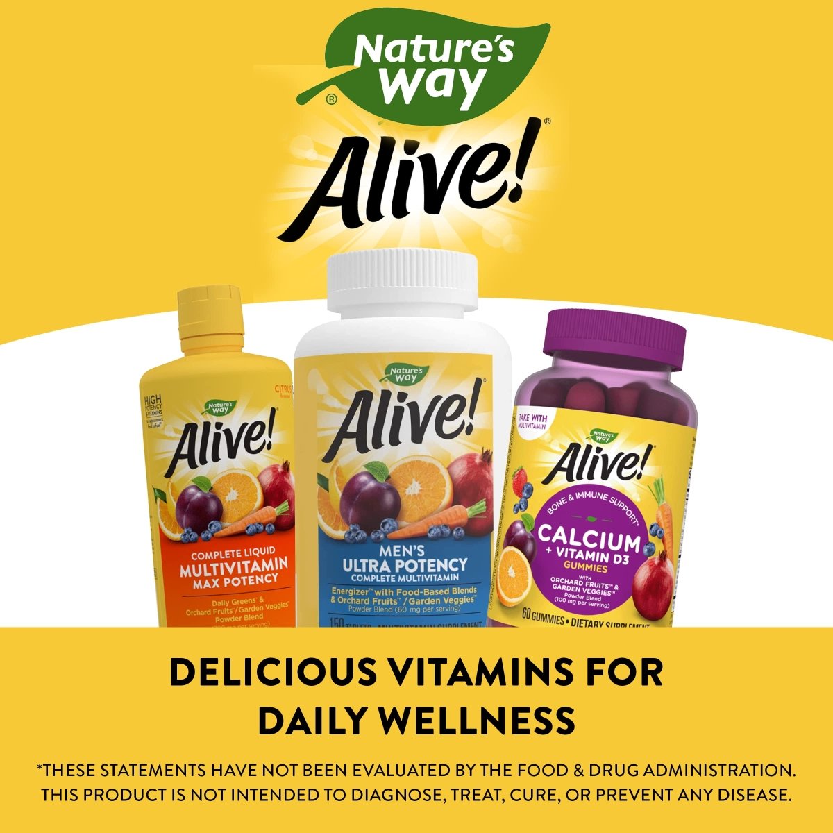 Nature's Way Alive! Men's Ultra Potency Complete Multivitamin, High Potency B-Vitamins, Energy Metabolism*, 150 Tablets