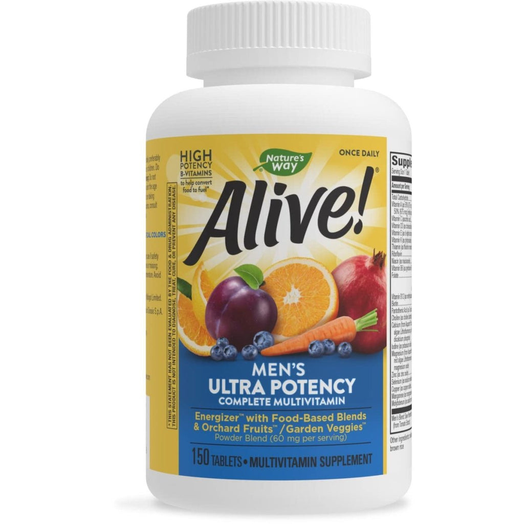 Nature's Way Alive! Men's Ultra Potency Complete Multivitamin, High Potency B-Vitamins, Energy Metabolism*, 150 Tablets