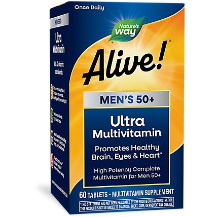 Nature's Way Alive! Once Daily Men’s & Women's 50+ Ultra Potency Multivitamin 60 Tablets - 1 Each