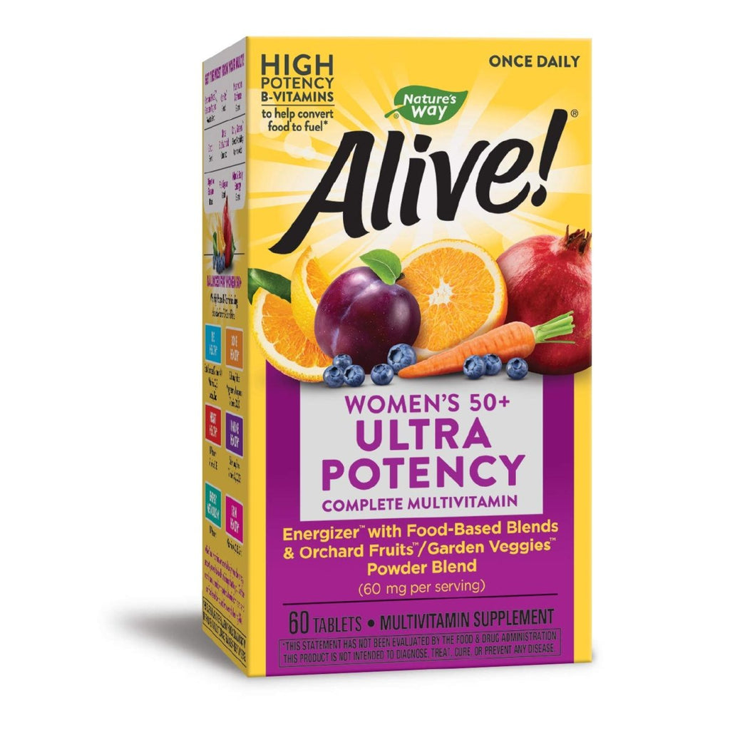 Nature's Way Alive!? Once Daily Women's 50+ Multivitamin, Ultra Potency, Food-Based Blends (60 mg per serving), 60 Tablets
