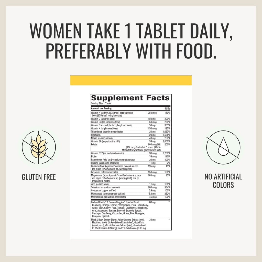 Nature's Way Alive!? Once Daily Women's 50+ Multivitamin, Ultra Potency, Food-Based Blends (60 mg per serving), 60 Tablets