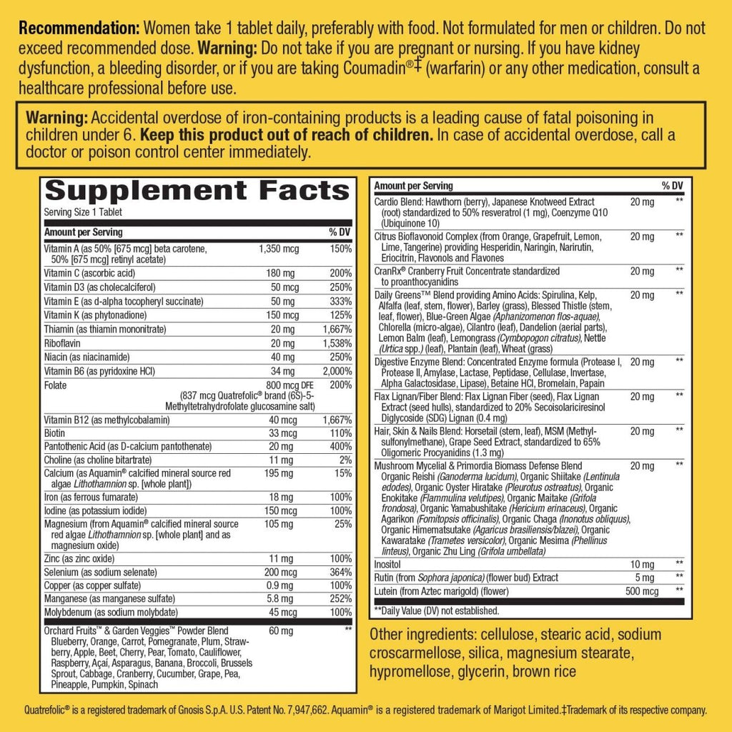 Nature's Way Alive! Women?s Ultra Potency Complete Multivitamin, High Potency B-Vitamins, Energy Metabolism*, 60 Tablets