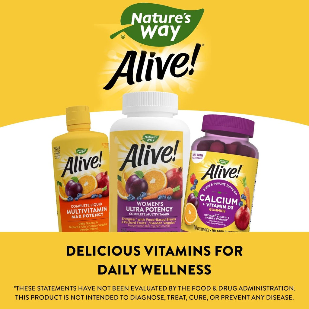 Nature's Way Alive! Women's Ultra Potency Complete Multivitamin, High Potency B-Vitamins for Women, Energy Metabolism*, 150 Tablets