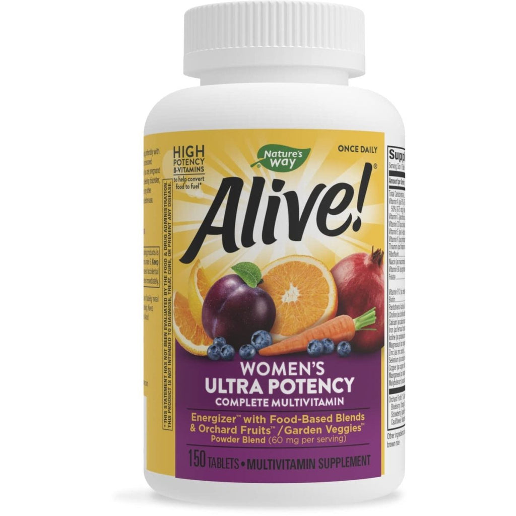 Nature's Way Alive! Women's Ultra Potency Complete Multivitamin, High Potency B-Vitamins for Women, Energy Metabolism*, 150 Tablets
