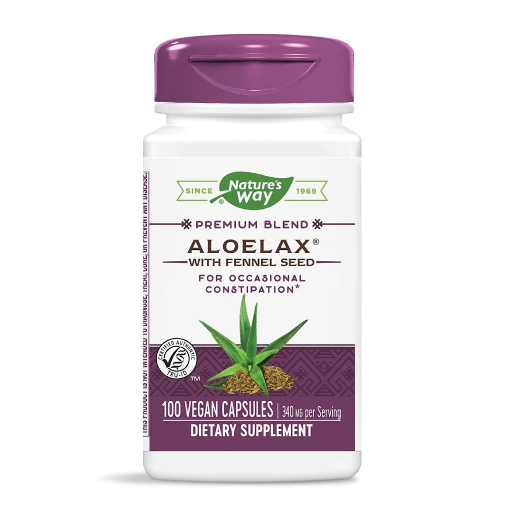 Nature's Way Aloelax, Premium Blend, with Fennel Seed, Occasional Constipation*, 340 mg, Vegan, 100 Capsules