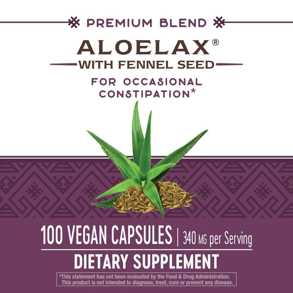 Nature's Way Aloelax, Premium Blend, with Fennel Seed, Occasional Constipation*, 340 mg, Vegan, 100 Capsules