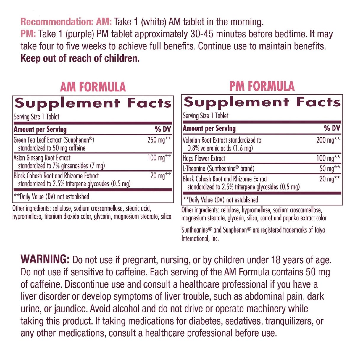 Nature's Way AM/PM Menopause Formula - Hormone Balance and Support - 60 Capsules