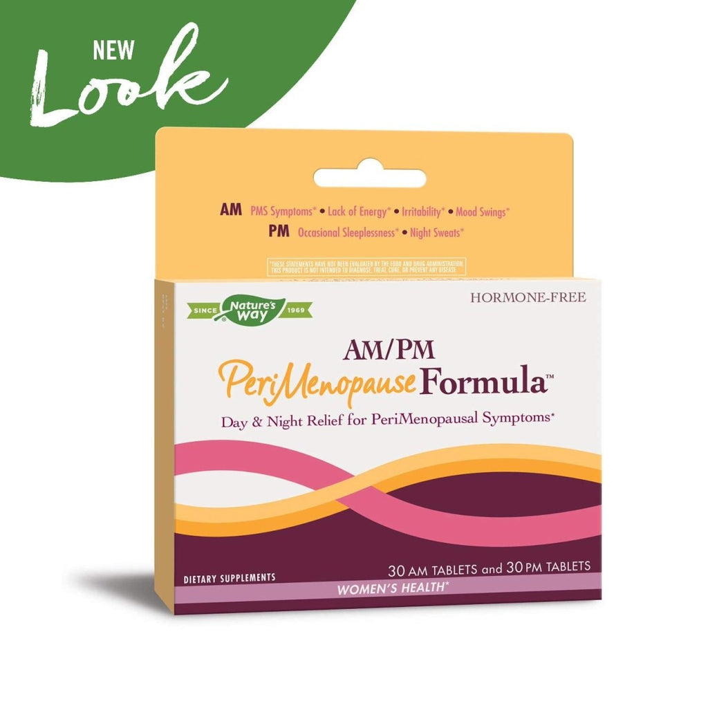 Nature's Way AM/PM PeriMenopause Formula - Hormone-Free Day & Night Relief, 30 AM & 30 PM Tablets