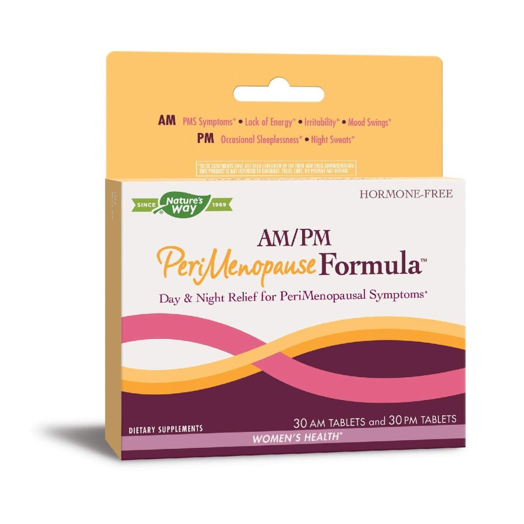 Nature's Way AM/PM PeriMenopause Formula - Hormone-Free Day & Night Relief, 30 AM & 30 PM Tablets