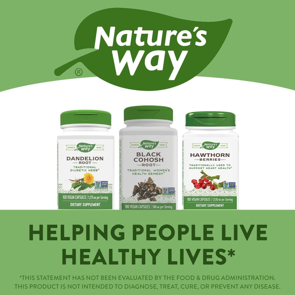 Nature's Way Black Cohosh Root, Traditional Support for Women's Health*, Non-GMO Project Verified, 180 Capsules