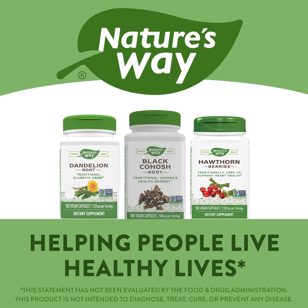 Nature's Way Black Cohosh Root, Traditional Support for Women's Health*, Non-GMO Project Verified, 180 Capsules