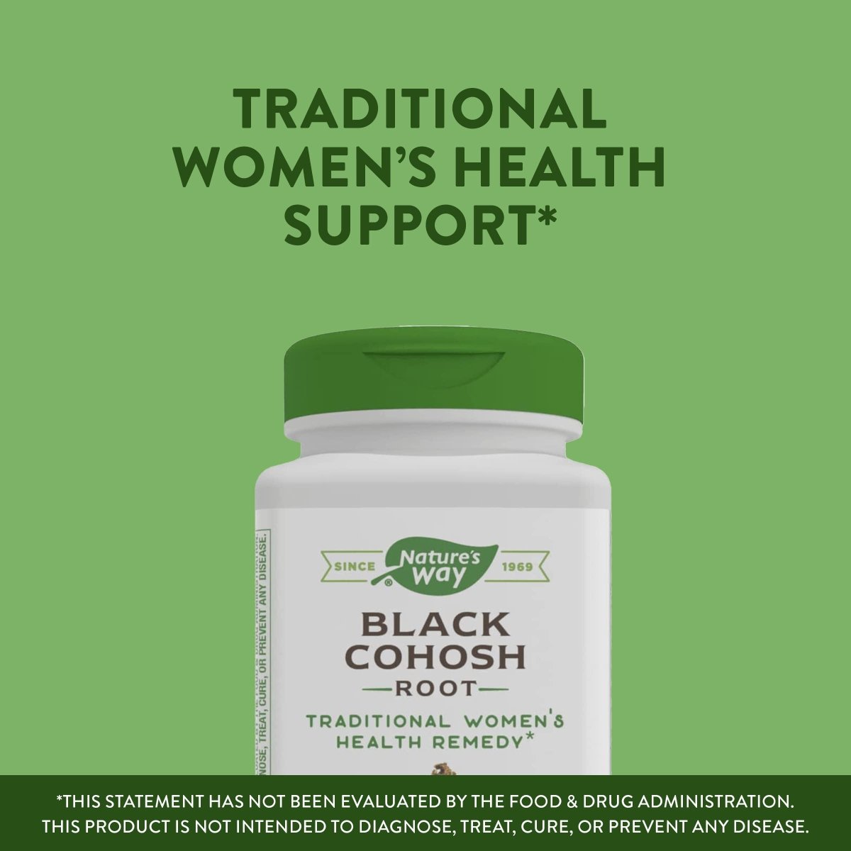 Nature's Way Black Cohosh Root, Traditional Support for Women's Health*, Non-GMO Project Verified, 180 Capsules