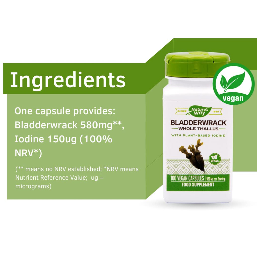 Nature's Way Bladderwrack - 100 Vegetarian Capsules