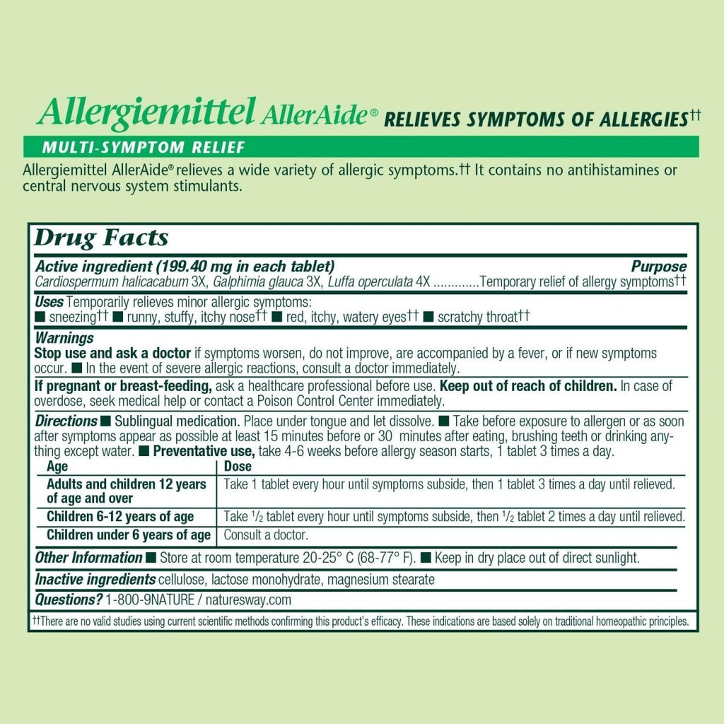 Nature's Way Boericke & Tafel Allergiemittel AllerAide, Allergy Relief??, 40 Tablets