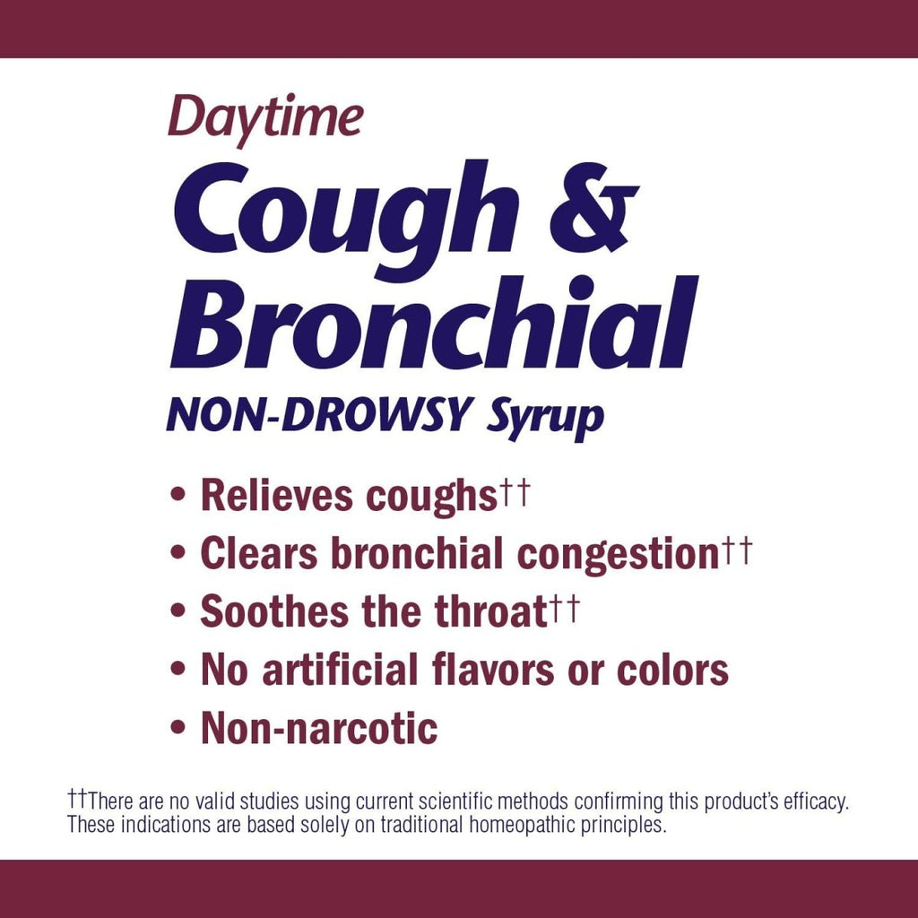 Nature's Way Boericke & Tafel Daytime Cough & Bronchial Syrup, Cough Suppressant?? & Expectorant??, Non-Drowsy, 4 Fl. Oz