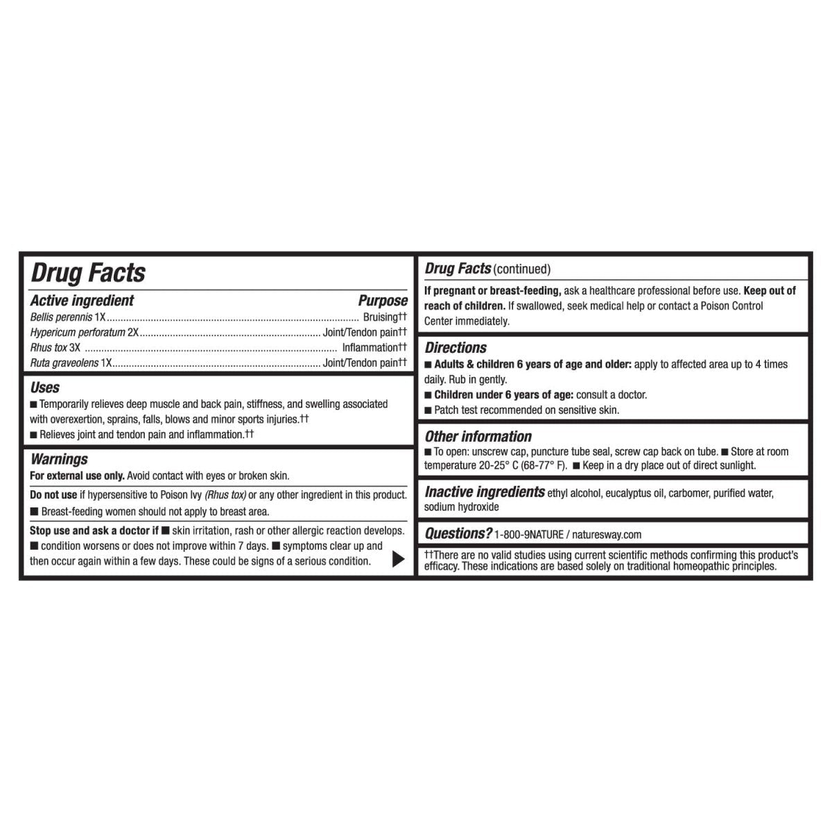 Nature's Way Boericke & Tafel Sports Gel, Relief for Deep Muscle, Joint, Tendon, & Back Pain and Inflammation, Homeopathic, 2.5 oz