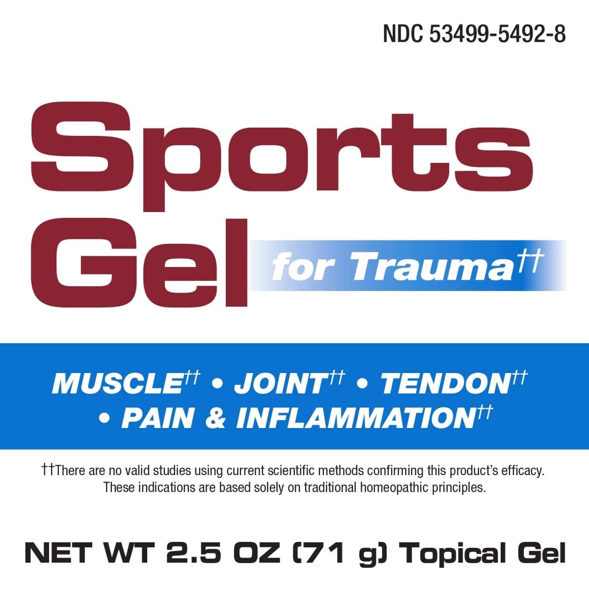 Nature's Way Boericke & Tafel Sports Gel, Relief for Deep Muscle, Joint, Tendon, & Back Pain and Inflammation, Homeopathic, 2.5 oz