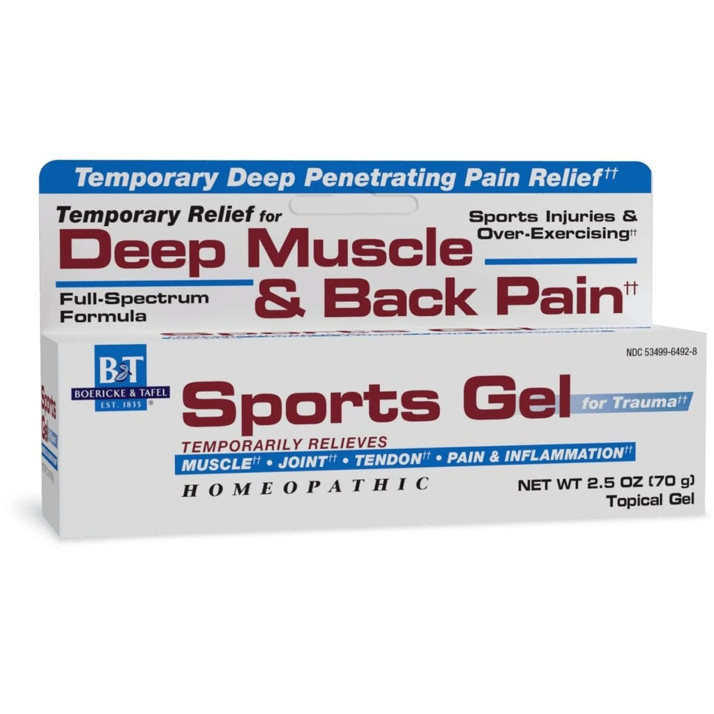 Nature's Way Boericke & Tafel Sports Gel, Relief for Deep Muscle, Joint, Tendon, & Back Pain and Inflammation, Homeopathic, 2.5 oz