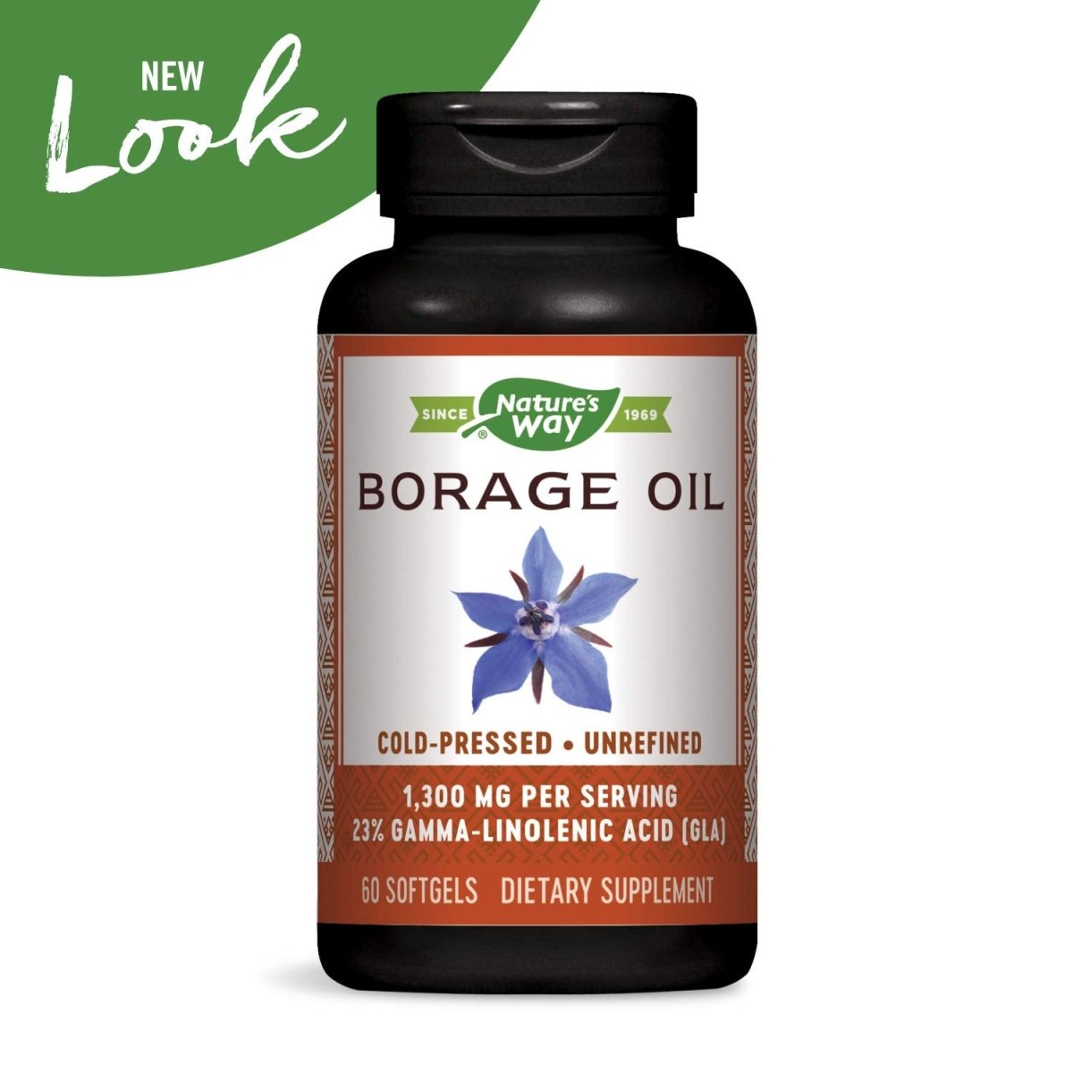 Nature's Way Borage, Cold Pressed Oil 1300mg, 60 Softgels