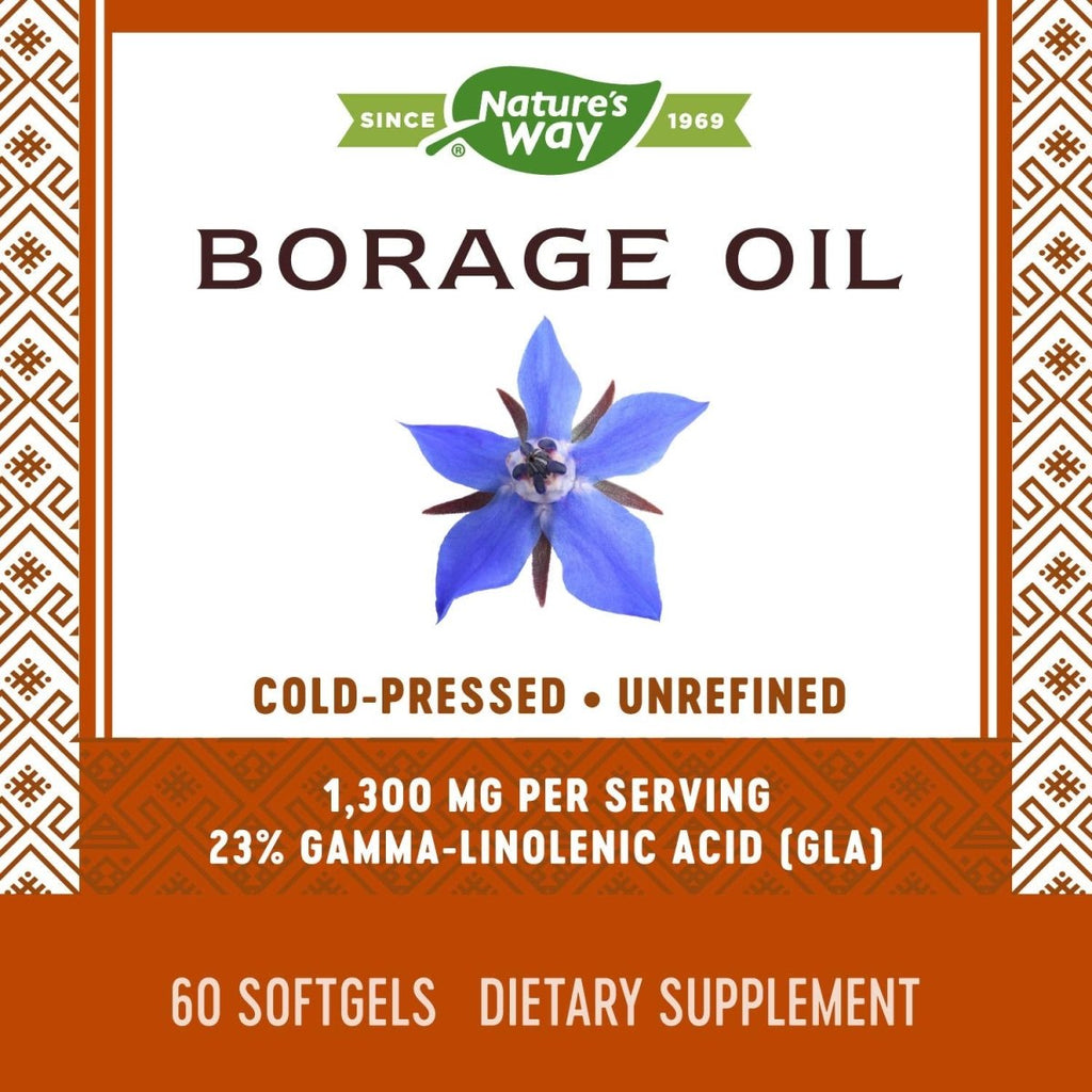 Nature's Way Borage, Cold Pressed Oil 1300mg, 60 Softgels
