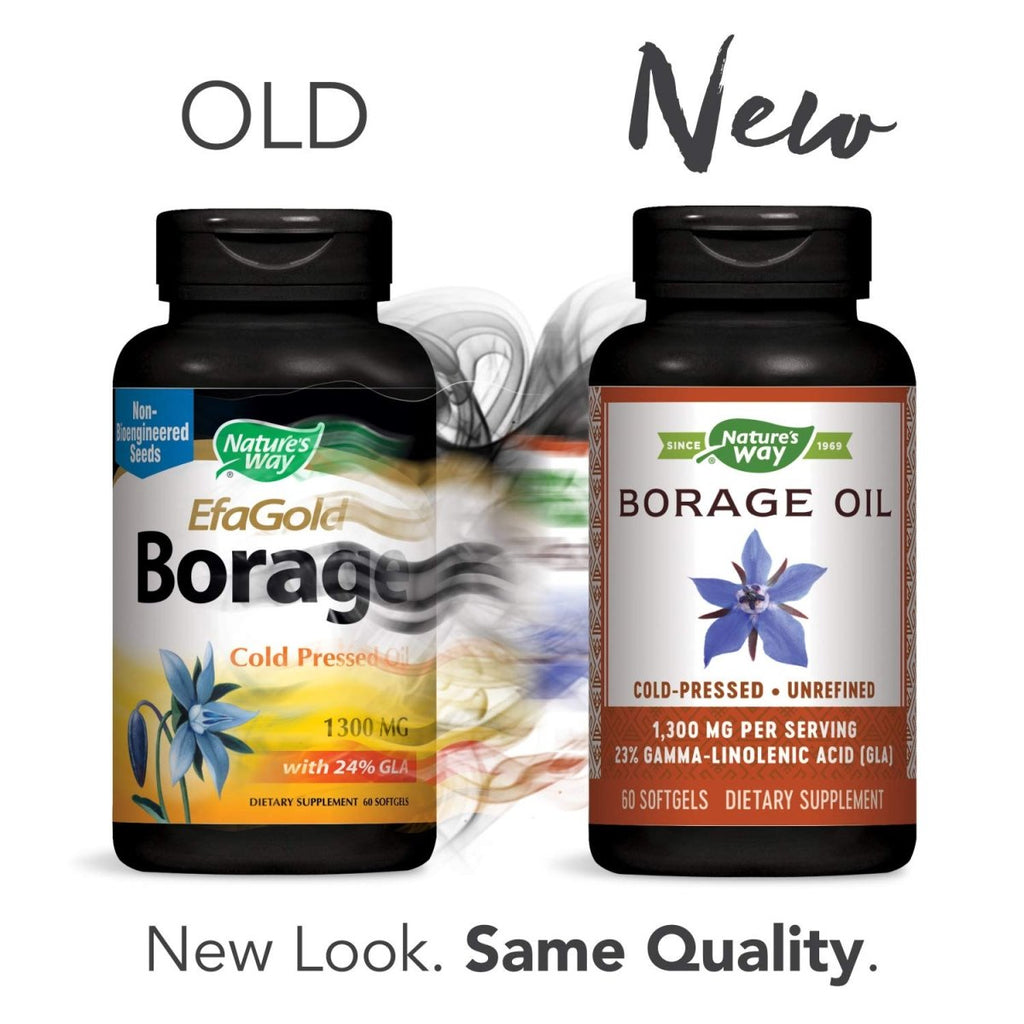 Nature's Way Borage, Cold Pressed Oil 1300mg, 60 Softgels