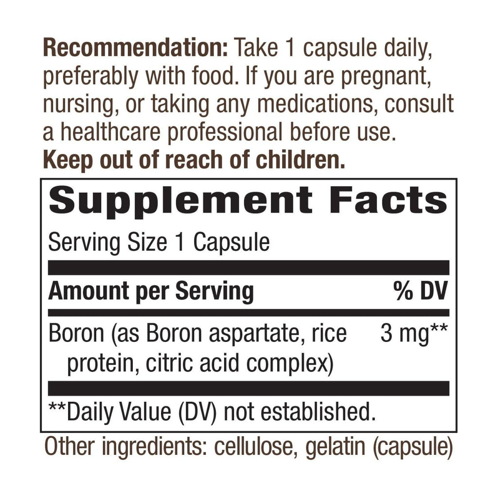 Nature's Way Boron Complex Capsules - Essential Mineral for Bone Health and More - 100 Capsules