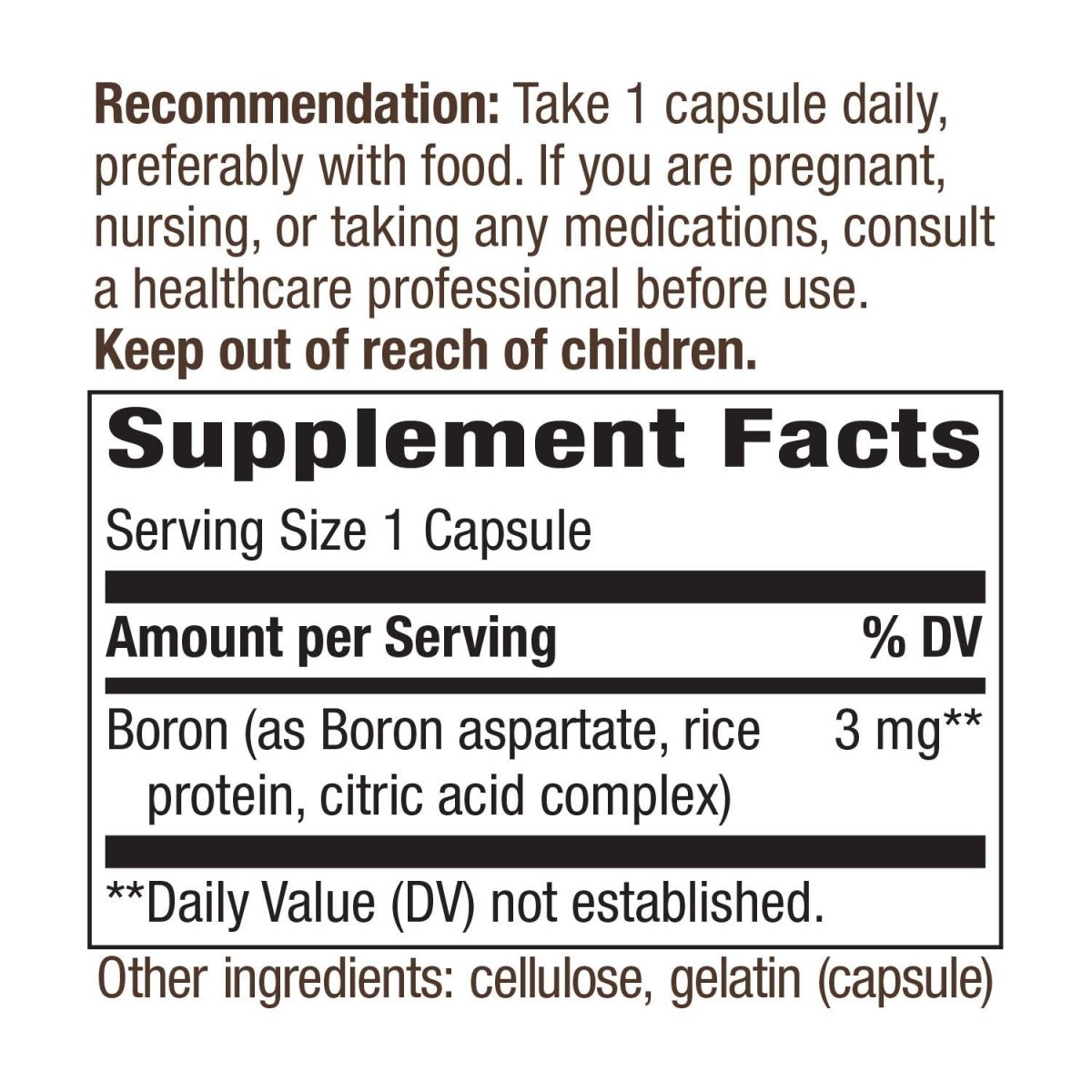 Nature's Way Boron Complex Capsules - Essential Mineral for Bone Health and More - 100 Capsules