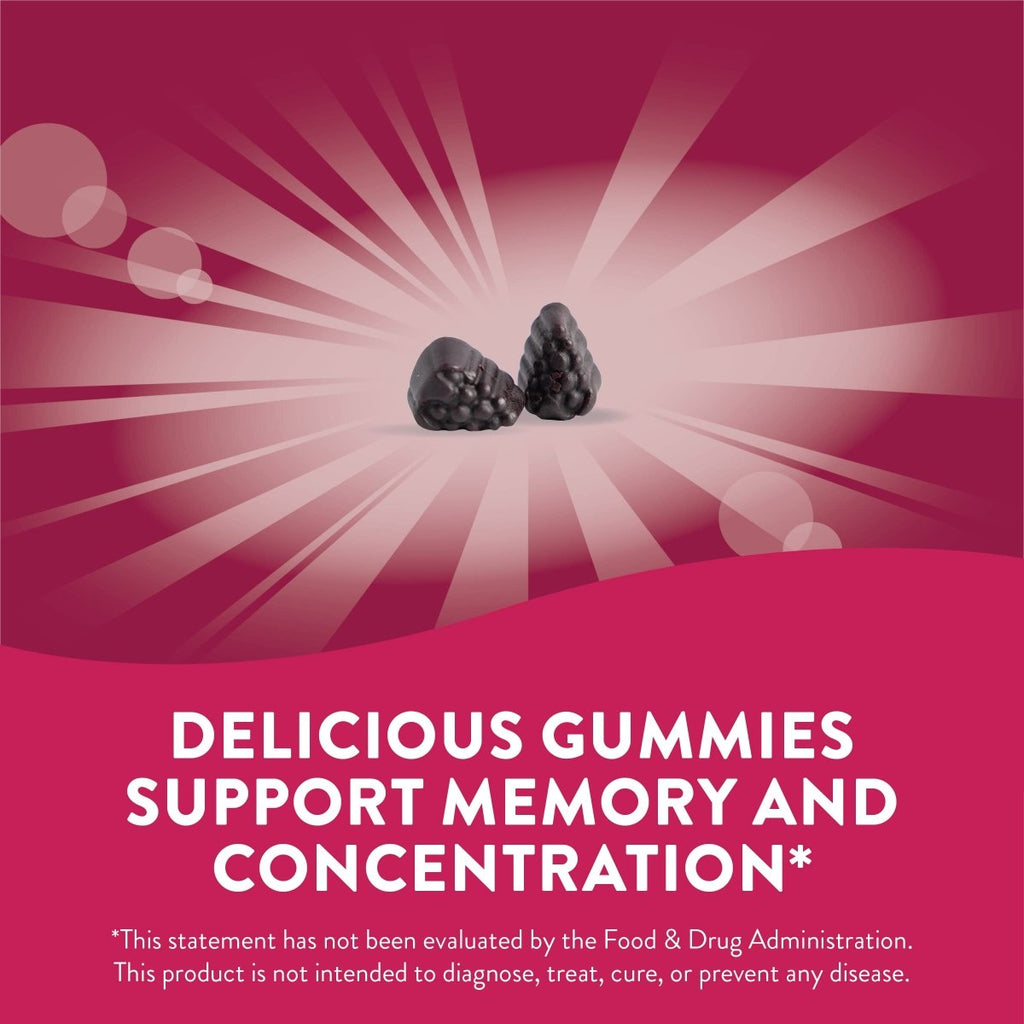 Nature's Way Brain Fuel, Supports Memory and Concentration*, Clinically Studied Cognigrape?, 60 Gummies, Grape Flavored