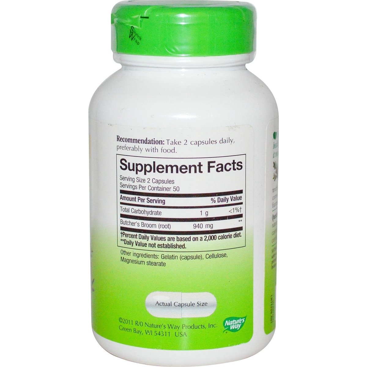 Nature's Way Butchers Broom Root - 100 Capsules