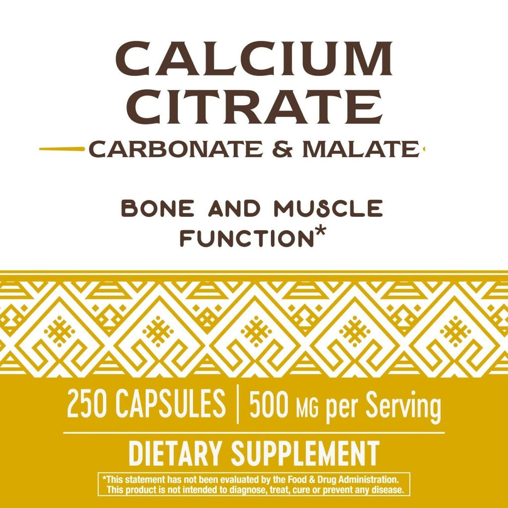 Nature's Way Calcium Citrate Complex, 500 mg per serving, 250 Capsules