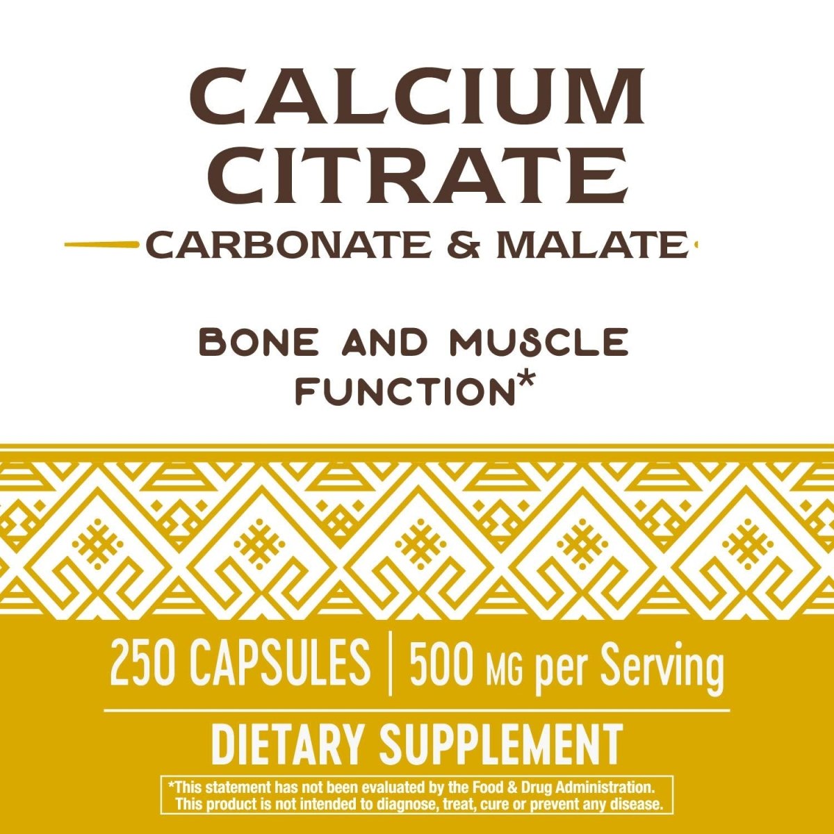 Nature's Way Calcium Citrate Complex, 500 mg per serving, 250 Capsules
