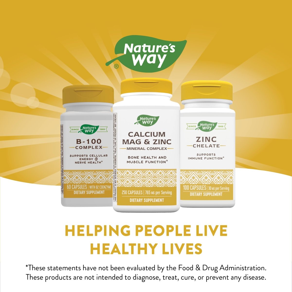 Nature's Way Calcium Magnesium & Zinc 250 Capsules